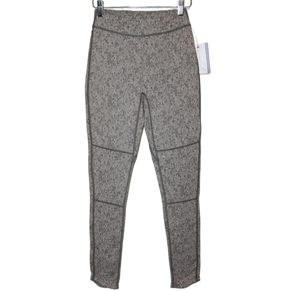 Womens Gymshark Fleur Textured Gray High-Waisted Activewear Leggings Size S NWOT